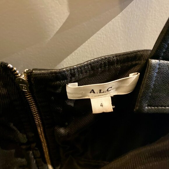 A.L.C. Lauryn Ruched Vegan Leather Top Size 4 - Picture 3 of 4